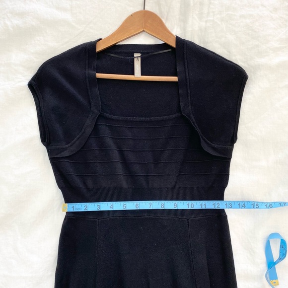 Maternity Little Black Dress Knit A-Line Dress - Picture 7 of 10